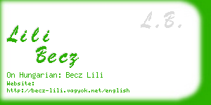 lili becz business card